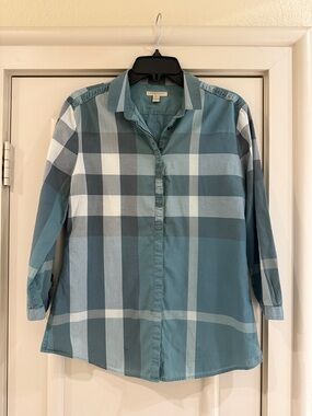 Burberry Brit Olive Green Shirt with Tan Labels